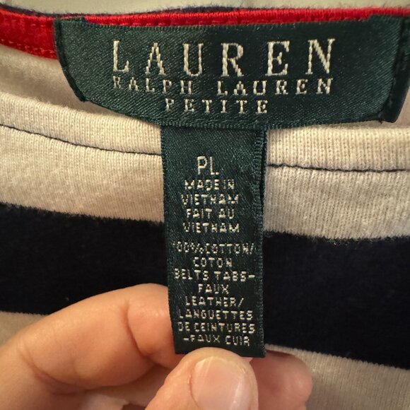 Lauren by Ralph Lauren, PL, T-Shirt Dress with Sailor Buttons - Picture 9 of 10